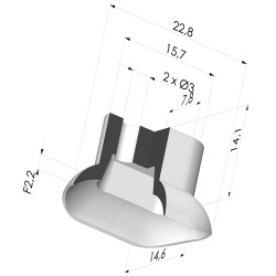 Sauggreifer Oval Serie 4 22,8x14.6mm