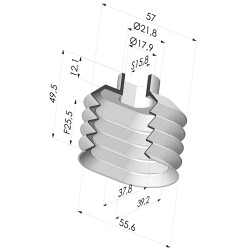 Sauggreifer Oval  Serie 4PA 55,6x37,8MM