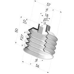 Ovaler Sauggreifer Serie 4PA 56x38MM - Härter 