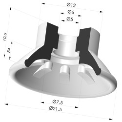 Flachsauggreifer Serie 99 Ø 21.5 mm