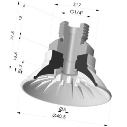 Flachsauggreifer Serie 99 Ø 40.5 mm mit  AG  G1/4"