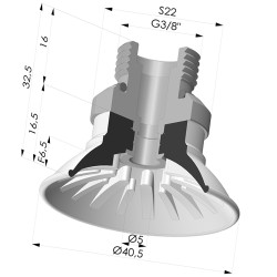 Flachsauggreifer Serie 99 Ø 40.5 mm mit  AG  G3/8"