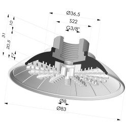 Flachsauggreifer Serie 99 Ø 82.6 mm mit Halter IGG3/8"