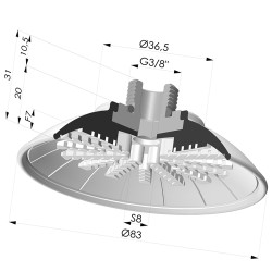 Flachsauggreifer Serie 99 Ø 82.6 mm mit Halter AG G3/8"