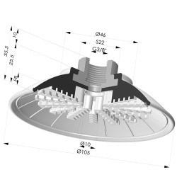 Flachsauggreifer Serie 99 Ø 105 mm mit Halter IGG3/8"