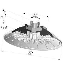 Flachsauggreifer Serie 99 Ø 105 mm mit Halter AG G3/8"
