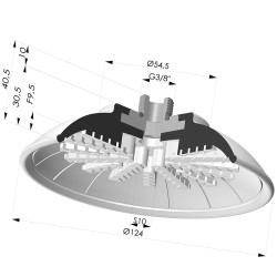 Flachsauggreifer Serie 99 Ø 124 mm mit Halter AG G3/8"
