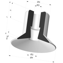 Flachsauggreifer Serie 9 Ø 9MM