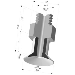 Flachsauggreifer Serie 9 Ø 9MM