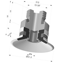 Flachsauggreifer Serie 9 Ø 21,5MM