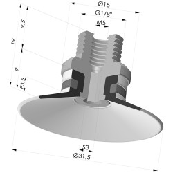 Flachsauggreifer Serie 9 Ø 31.5MM