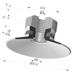 Flachsauggreifer Serie 9 Ø 31.5MM