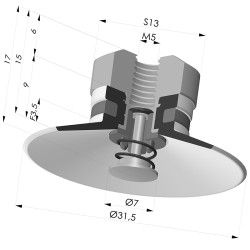Flachsauggreifer Serie 9 Ø 31.5MM