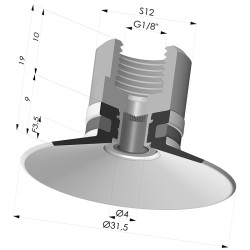 Flachsauggreifer Serie 9 Ø 31.5MM