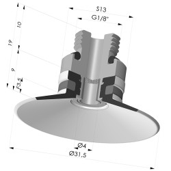 Flachsauggreifer Serie 9 Ø 31.5MM