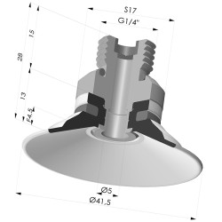 Flachsauggreifer Serie 9 Ø 41.5MM