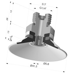 Flachsauggreifer Serie 9 Ø 41.5MM