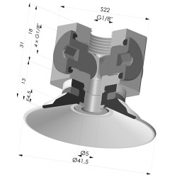 Flachsauggreifer Serie 9 Ø 41.5MM