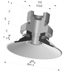Flachsauggreifer Serie 9 Ø 41.5MM