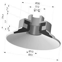 Flachsauggreifer Serie 9 Ø 51MM