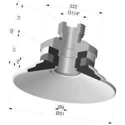 Flachsauggreifer Serie 9 Ø 51MM