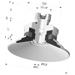 Flachsauggreifer Serie 9 Ø 51MM