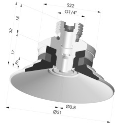 Flachsauggreifer Serie 9 Ø 51MM