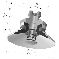 Flachsauggreifer Serie 9 Ø 51MM