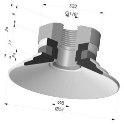 Flachsauggreifer Serie 9 Ø 51MM