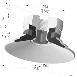 Flachsauggreifer Serie 9 Ø 51MM