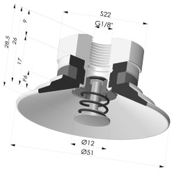 Flachsauggreifer Serie 9 Ø 51MM
