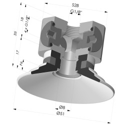 Flachsauggreifer Serie 9 Ø 51MM