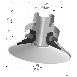 Flachsauggreifer Serie 9 Ø 51MM