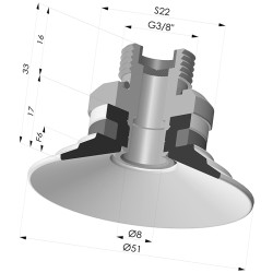 Flachsauggreifer Serie 9 Ø 51MM