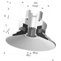 Flachsauggreifer Serie 9 Ø 51MM