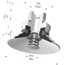 Flachsauggreifer Serie 9 Ø 51MM