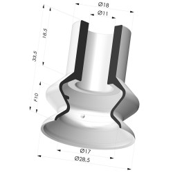 Sauggreifer 1.5 Falten Serie 8 Ø 30MM
