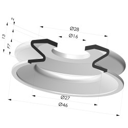 Sauggreifer 1.5 Falten Serie 8 Ø 46MM