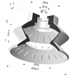 Sauggreifer 1.5 Falten Serie 8 Ø 72MM