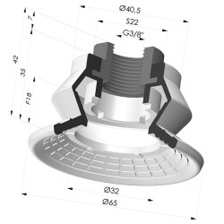 Sauggreifer 1.5 Falten Serie 8R Ø 65MM