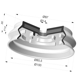 Ventouse 1.5 Soufflets Série 8SB SPF Ø 100MM