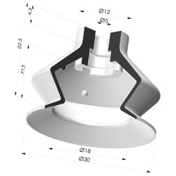 Ventouse 1.5 Soufflets Série 8SB Ø 30MM