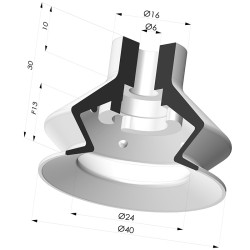 Ventouse 1.5 Soufflets Série 8SB Ø 40MM