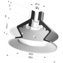 Ventouse 1.5 Soufflets Série 8SB Ø 55MM