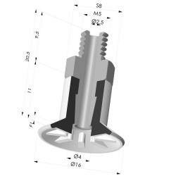 Flachsauggreifer Serie 90 Ø 16.5MM