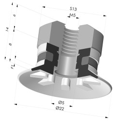 Flachsauggreifer Serie 9 Ø 22MM