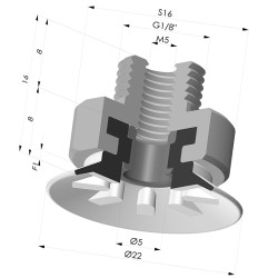 Flachsauggreifer Serie 90 Ø 22MM