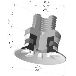 Flachsauggreifer Serie 90 Ø 22MM