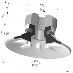 Flachsauggreifer Serie 9 Ø 31.8MM