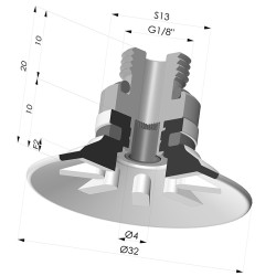 Flachsauggreifer Serie 90 Ø 31,8MM